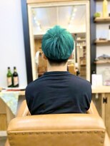 トルチェ(toRtue)&nbsp;メンズショート　刈り上げショート　アクアグリーン　派手髪