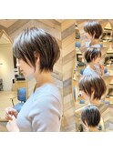 大人美人ショート 大人可愛い 小顔前下がり アッシュ 川崎
