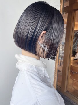 モリオフロムロンドン 原宿本店(morio from London) 【morio 原宿】黒髪ミニボブ耳かけ　ストレート