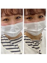 上下まつ毛パーマの目の印象の違い<原田>