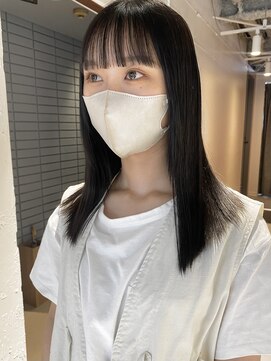 コフィー バイ メルト 吉祥寺(cofy by melt) 【中澤彩乃】グレージュカラーワイドバングぱっつん前髪アッシュ