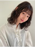 大人可愛い無造作ウェーブ/こなれ感ミディアムパーマ<青山>
