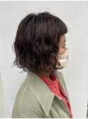 ボブ×くるくるパーマ