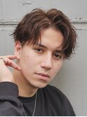 メンズシースルーマッシュニュアンスパーマシャドウパーマテテ風