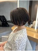ショートボブ_アッシュベージュ_くびれショート