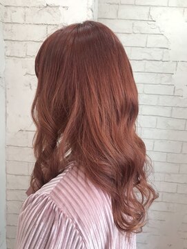 アジールヘア 所沢プロペ通り店(agir hair) コーラルピンクベージュ小顔カットワンレンケアブリーチ所沢韓国
