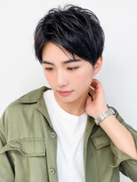 爽やかメンズ☆無造作ツーブロックマッシュナチュラル黒髪