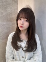 ロンド ルージュ 銀座店(Lond rouge) ミニウルフレイヤーカット顔周り前髪韓国ミディアムロング/銀座