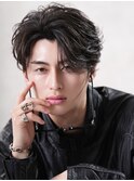 オールバックフェザーショート