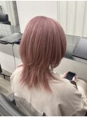 M黒髪小顔ヘアオリーブグレー艶髪クラゲヘアーココアベージュ