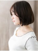 ダークブラウン大人美人伸ばしかけ前下がりボブX大宮30代40代