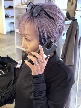 ブレイズヘアー(BLAZEhair) 【コントラスト強め】ホワイトシルバー×インナーブルー