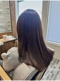 ロングローレイヤー×グレージュ