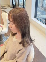 アース 会津若松店(HAIR&MAKE EARTH)&nbsp;オリーブベージュ×ミディアム外はね
