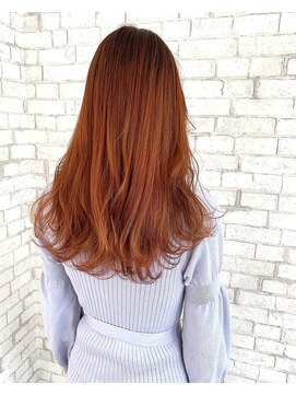 ヘアーアンドメイク ニューヨークニューヨーク 姫路店(Hair&Make NYNY) インスタ掲載 オレンジカラー ウェービィヘア