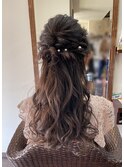 ★ハーフアップヘアセット★ハニーベージュ★