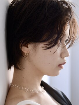 ロアー ヘアー リンク 葛西駅前店(RAWR hair link) 【RAWR】黒髪ハンサムショート_ウザバング