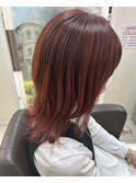 【北見】#カシスピンク#ブリーチカラー#ハイライト