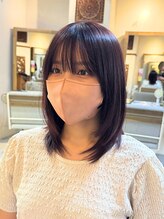 ヘアリゾート粋 ウナム 新宿東口店(enam) ミディアム/ナチュラル/ストレートレイヤー/ピンクブラウン