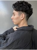 Fade Cut, Tapered Haircut Perm, Up-Bang, Wild Men's A0111
