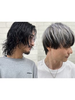 【三川/メンズ】トレンドパーマ、ダブルカラーはCOEで！高い技術とデザイン性で幅広いスタイルを演出◎