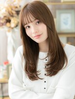 カバーヘア ブリス 川口(COVER HAIR bliss)&nbsp;ツヤ感ショコラベージュ小顔レイヤーロングh3川口20代30代40代