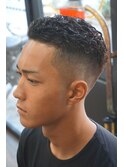 短髪オールバックパーマ
