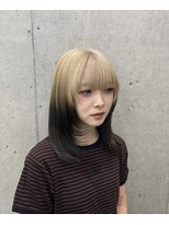 アジールヘア 赤羽駅南口店(agir hair)&nbsp;レイヤーカット×ルーツカラーデザインカラー赤羽ハイトーン赤羽