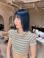 エラ(ere) ブルーカラー ブルージュ ネイビーブルー 1ブリーチ ボブ