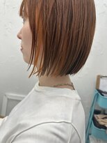 ロミー 本厚木(ROMMY.) パッツンボブコーラルオレンジ◎切りっぱなしボブ20代~50代