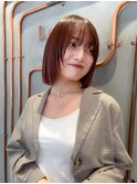 ブリーチなし/髪質改善/大人ガーリー/ダークアッシュ/ボブ