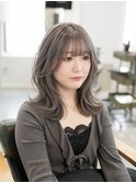 無造作レイヤー/グレージュ