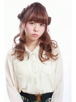 編み込みコサージュハーフアップ☆
