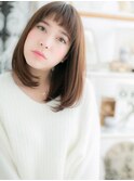 ■mod's上尾8-9★■アクセントバングで小顔ストレートミディ