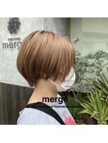 ヘアメイク マージ(hair make merge) 《東住吉区/デザインカラー》ハイトーン×ボブショート