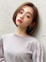 シルクレイ 吉祥寺店(Silk-lei)&nbsp;大人かわいいシンプルボブ韓国風ヘアカーキベージュ20代吉祥寺