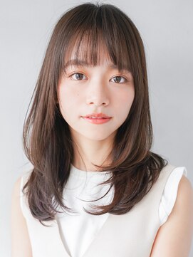 リヤン 表参道(lyann) ショコラベージュ ボブルフ ベビーバング カール くびれヘア