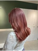 saraju ヒラノ ピンクベージュ ミディアムレイヤー