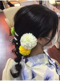 浴衣着付けと編み下ろしヘア