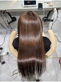 ★グレージュカラー斜めバングデザインカラーシルキー ベージュ