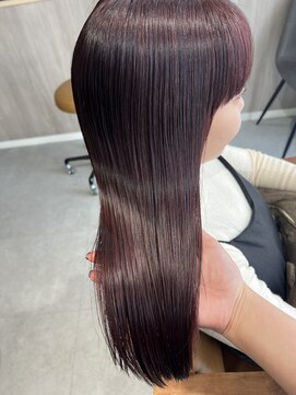 テラスヘア 新潟駅南(TERRACE hair) 【艶髪】ブリーチ無しWカラーでカシスレッド◇