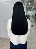 【黒染め使わないを透明感 黒カラー】髪質改善トリートメント