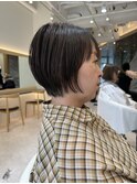 表参道髪質改善カラーウルフショートカットベージュアッシュ40代