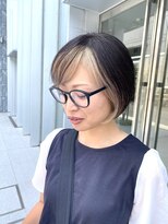 カケル(×.)&nbsp;フェイスフレーミング/ショートボブ/白髪活かし/ベージュ