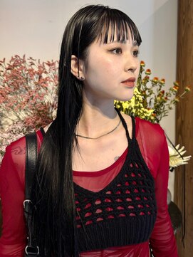 ケーツー心斎橋 クイーンズガーデン バイ ケーツー(K two QUEEN'S GARDEN by K two) ロング*地毛風ストレート*前髪カット*フルバング*黒髪*髪質改善