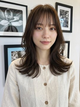 シャンプー ひろせ店(SHAMPOO) 柔らかく揺れる透けバング×ナチュラルくびれミディ