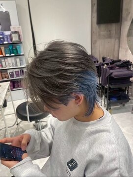 ワンズナゴヤ 名古屋栄店(ONE's NAGOYA) フェザーパーマブルーブラックスパイキーショートスペインカール