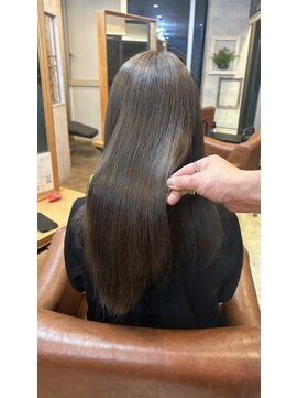 パルフェ ヘアー バイ オーク 九大学研都市(parfait hair byOAK) ロングレイヤー／オリーブグレージュ／白髪ぼかし