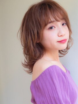 ロンド レグリーズ 立川(Lond leglise) ふわミディ/ベージュ/外ハネ/小顔【深味信也】