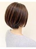 髪質改善ショートハイライトインナーカラー